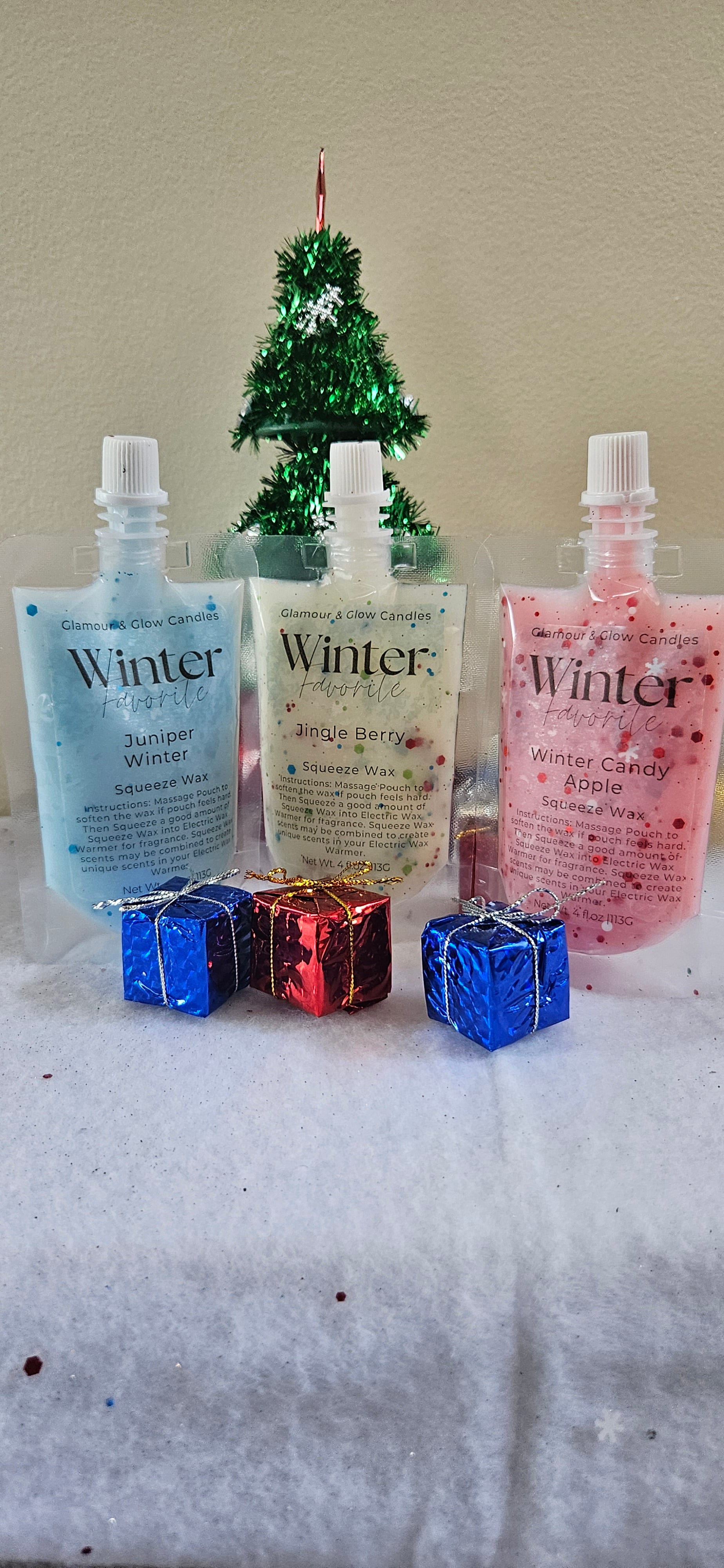 stocking stuffers 4oz Winter Holiday Squeezable Wax Melts – Glamour & Glow  Candles