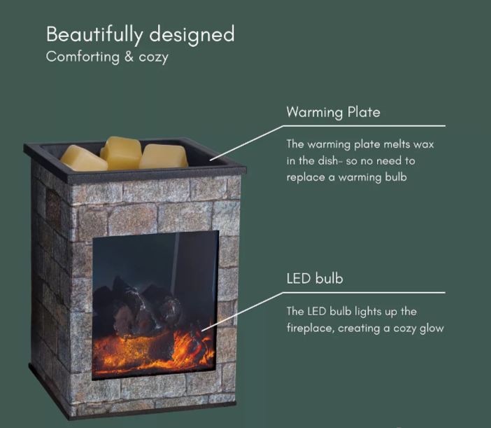 Cube Fireplace Wax Warmer